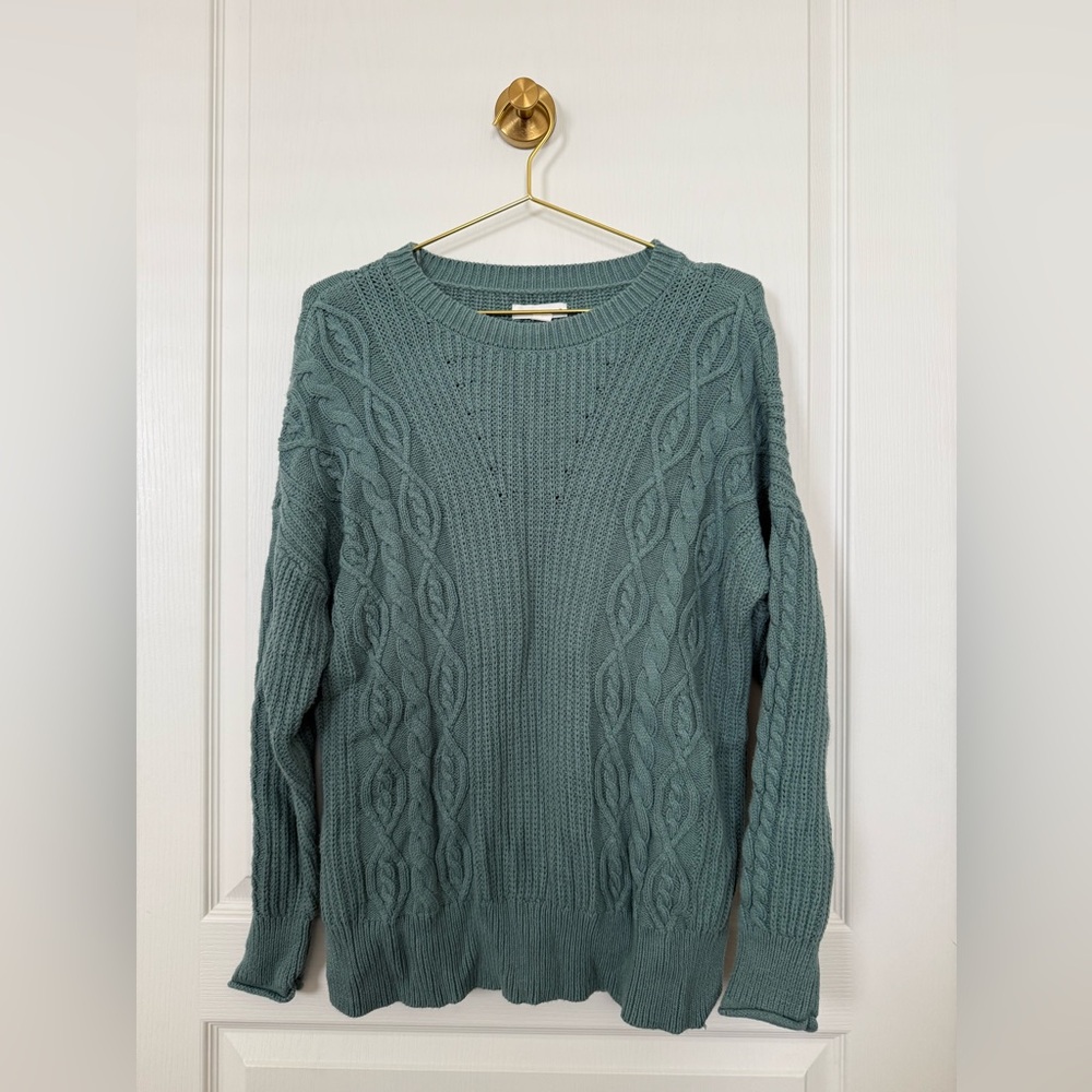 Teal Cable Knit Sweater